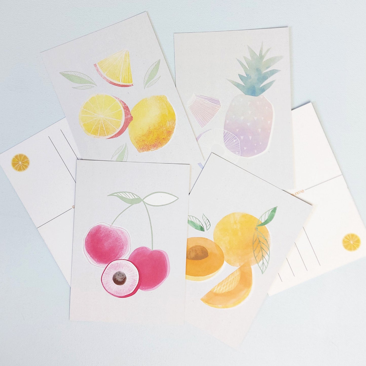 Ansichtkaart_abrikoos_kaartje_kunst_illustratie fruit verzameling