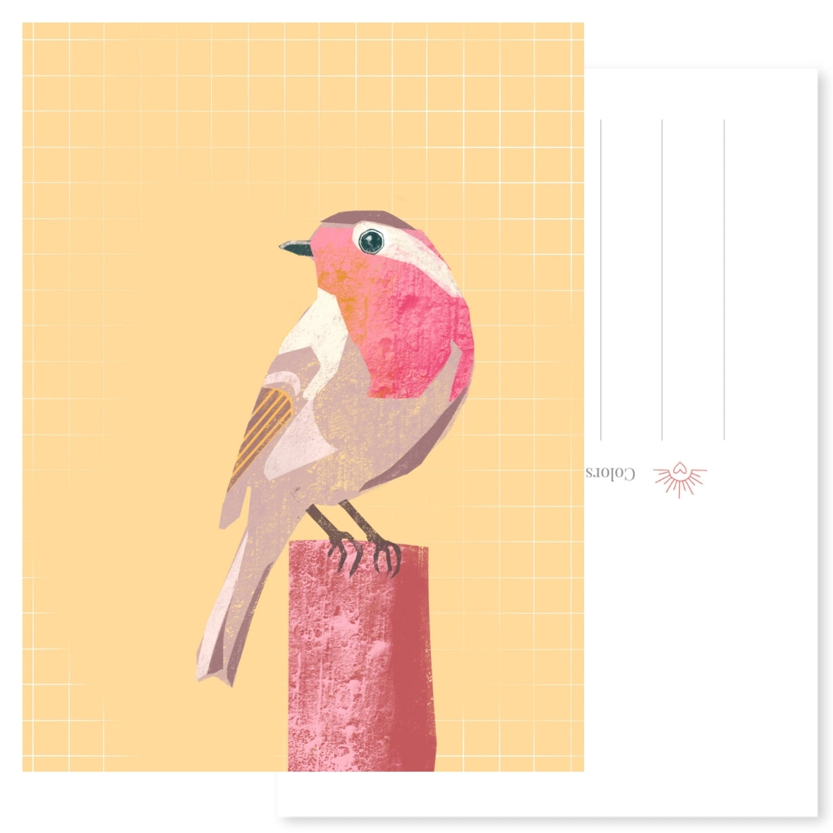 Ansichtkaart Roodborst | Vogel Illustratie | Kunstkaart om te versturen of In te lijsten