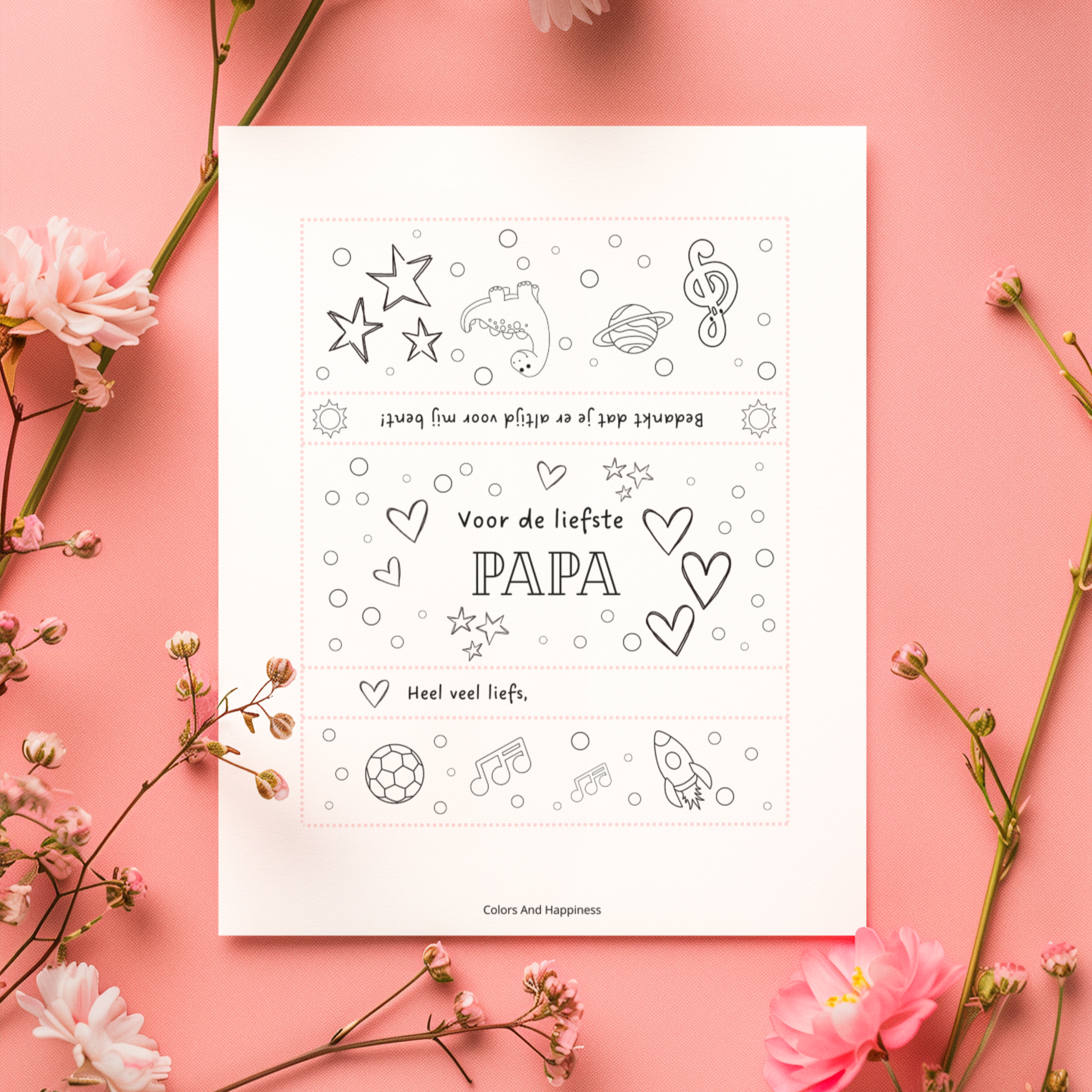 Cadeau voor papa, chocolade wikkel (Tony Chocolonely) met kleurplaat voor het maken van een schattig én persoonlijk kadootje