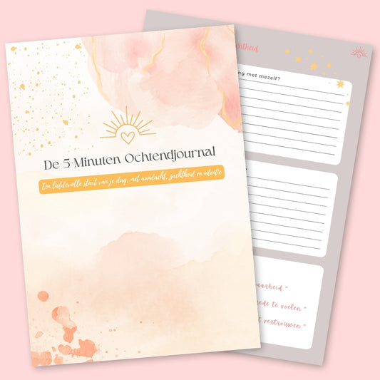 De 5-Minuten Ochtendjournal Begin je dag met rust, helderheid en aandacht — in slechts 5 minuten.