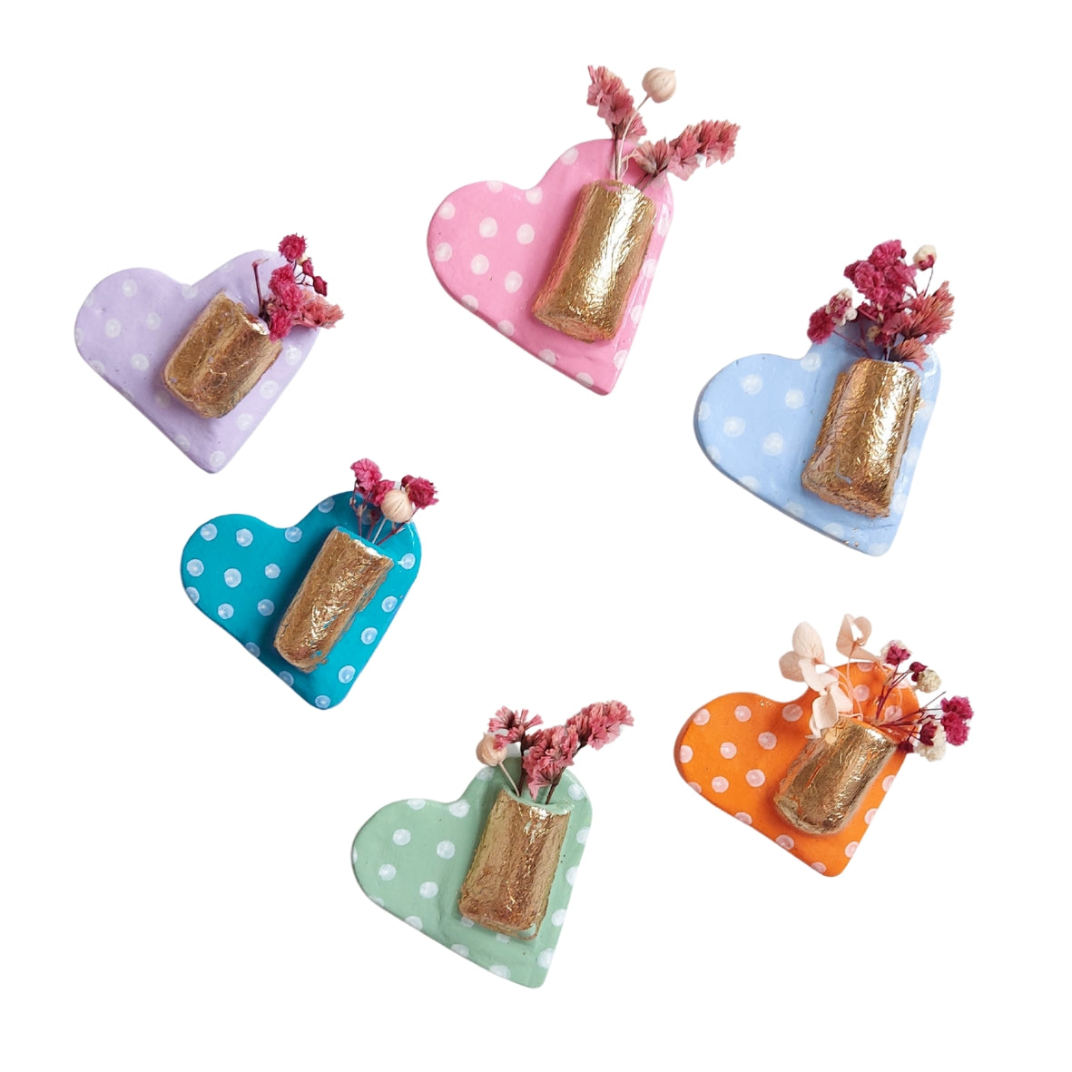 Handgemaakte_Klei_Magneet_met_een_Touch_of_Gold_petrol verzameling