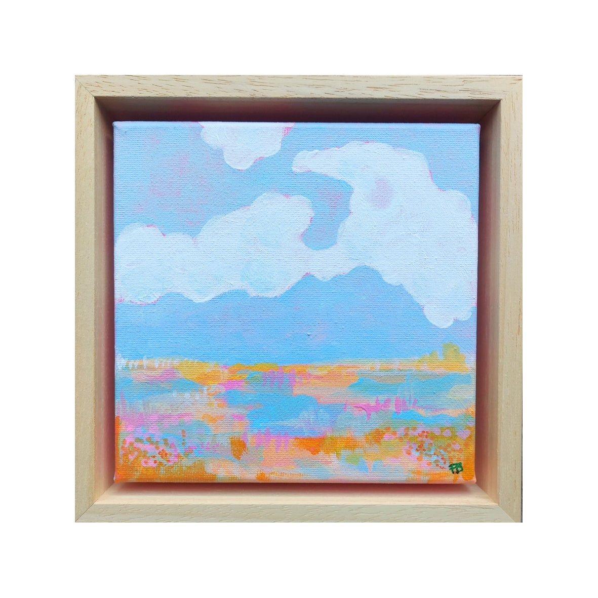 Ingelijst Pastel Schilderij “Pastel Horizon”  wolkendek met lijst