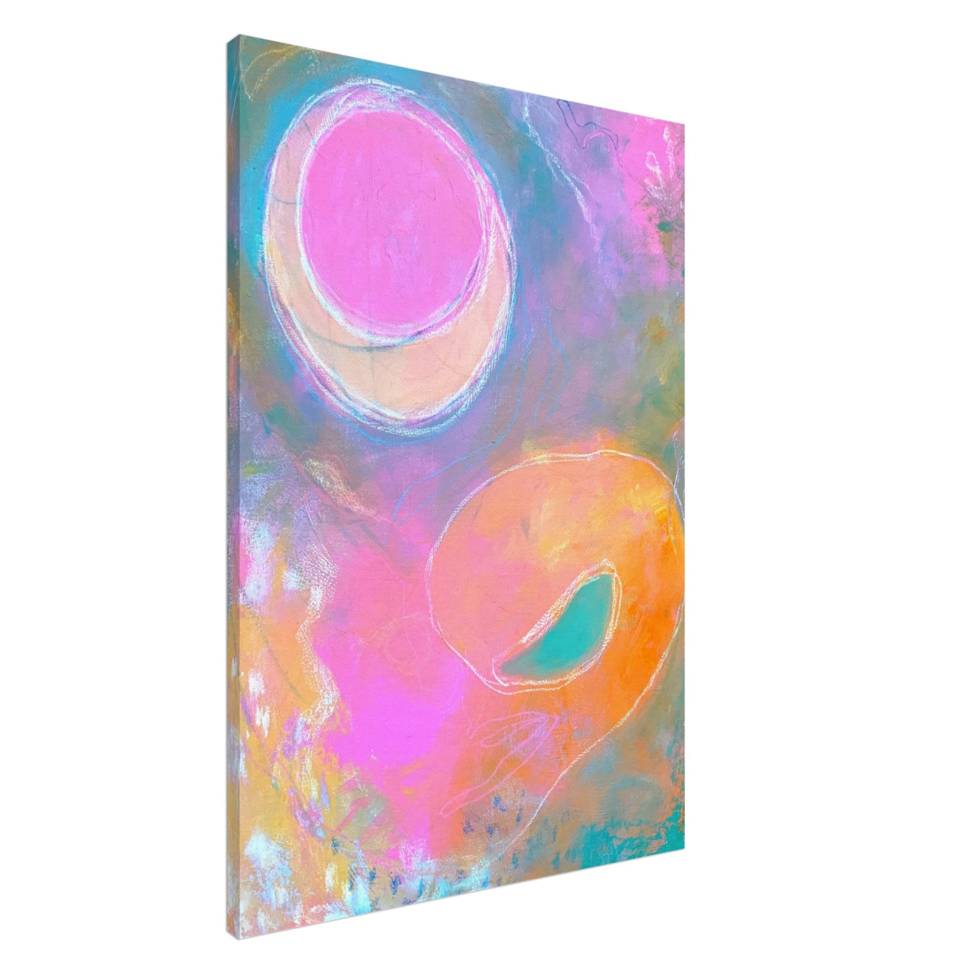 abstract kunstwerkpateltinten op canvas doek geprint