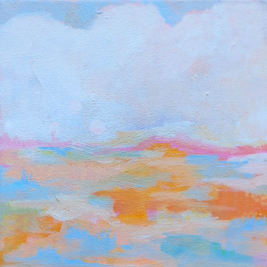 landschap_schilderij_in_pasteltinten_houten lijst