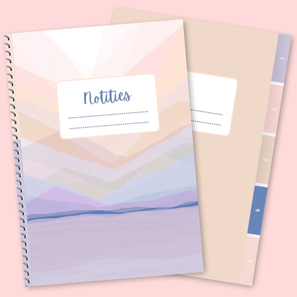 notitie boek dagboek met tabbladen in pasteltinten met stickers en dagboekragen herbruikbaar