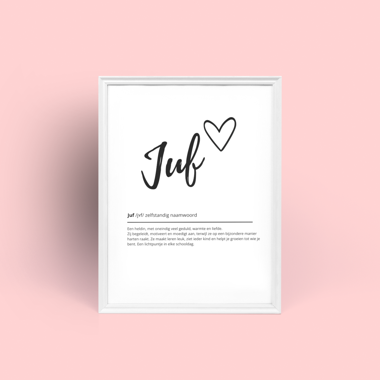 digitale download cadeau voor juffen bedankje in lijst