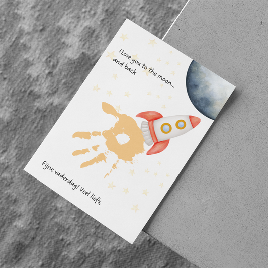 vaderdag cadeau print met raket love you to the moon knutsel digitale download