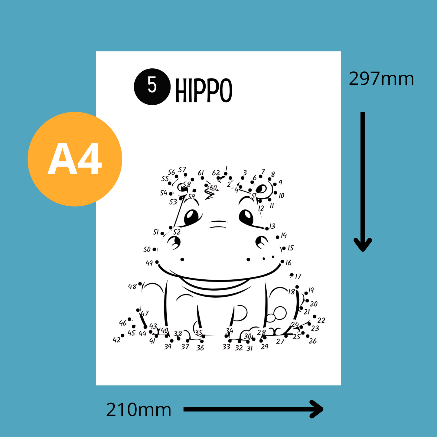 Connect the dots, schattige dieren dot-to-dot kleurpagina's