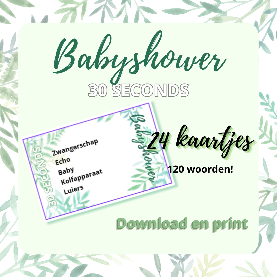 30 Seconden spel voor een onvergetelijke babyshower digitale download neutraal