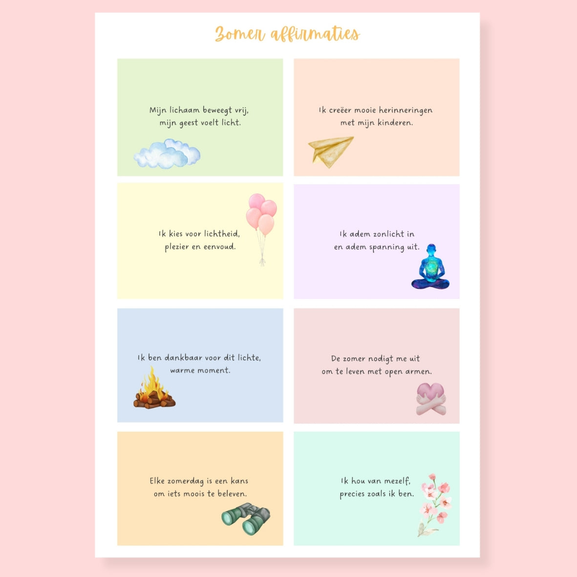 Zomeractiviteiten bundel voor moeders & kinderen – Creatieve PDF met planners, knutselwerkjes, gesprekskaartjes & meer