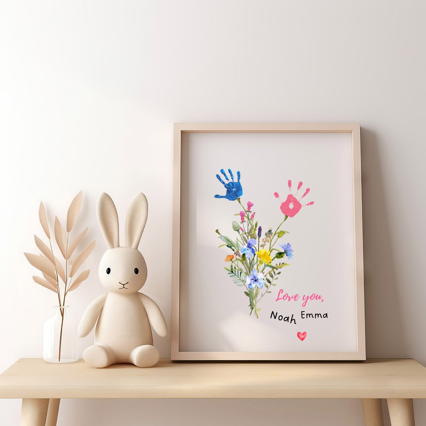 Afdrukbare bloemenkaart moederdag voor mama of oma, DIY activiteit kind peuter baby aandenken