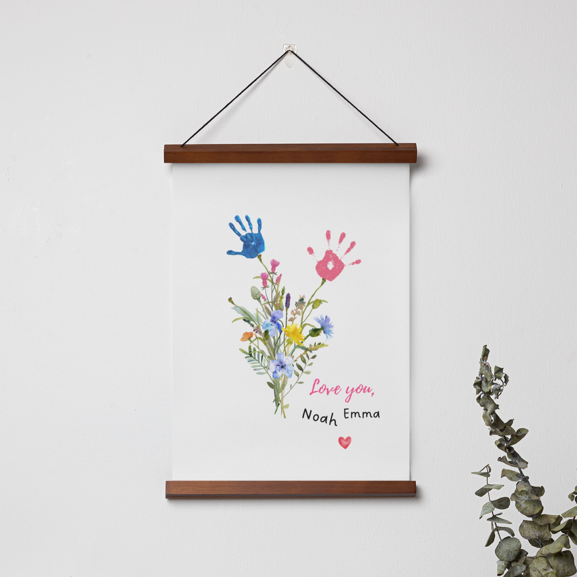 Afdrukbare bloemenkaart moederdag voor mama of oma, DIY activiteit kind peuter baby aandenken vb