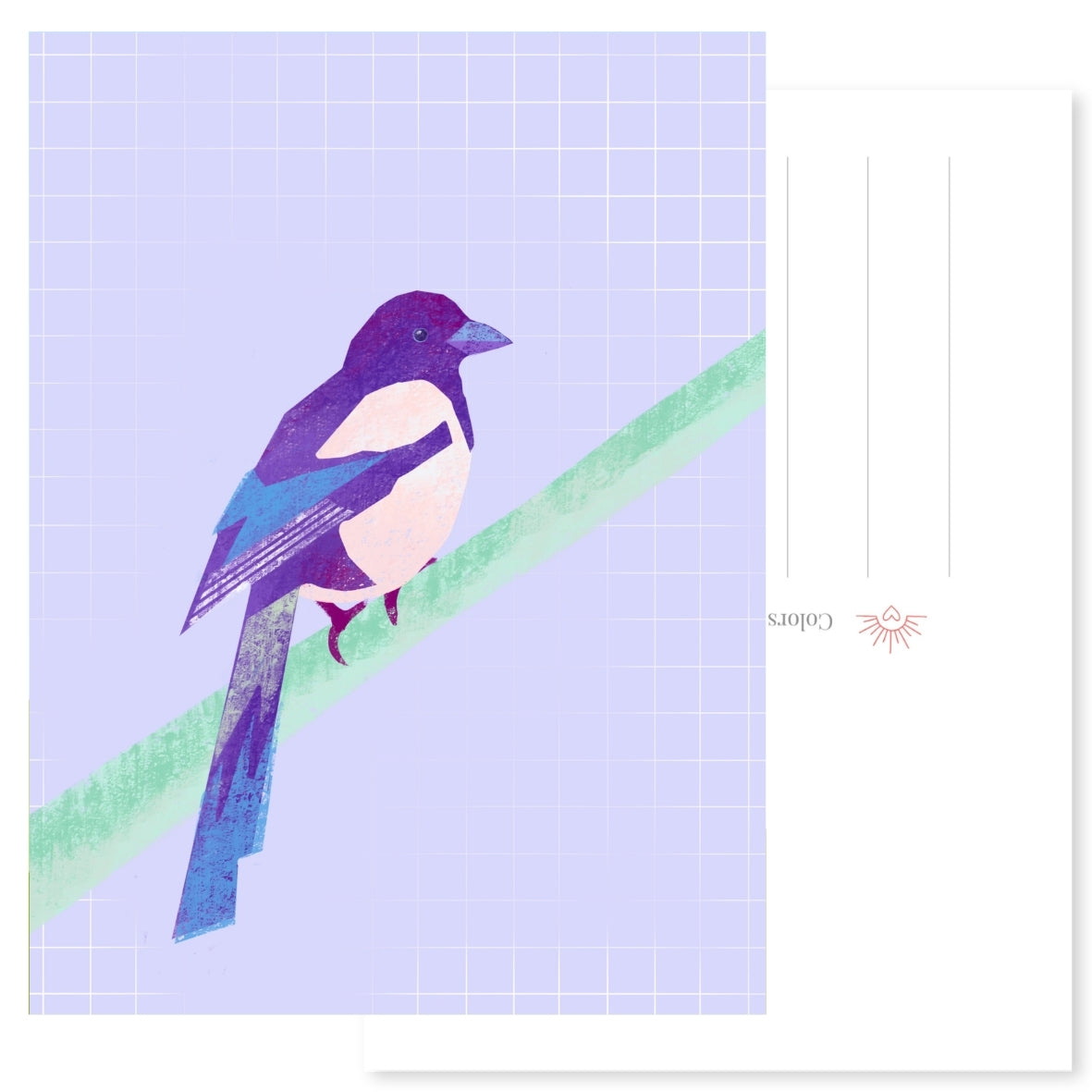 Ansichtkaart Ekster | Vogel Kunstkaart | Stijlvolle Postkaart om te Versturen
