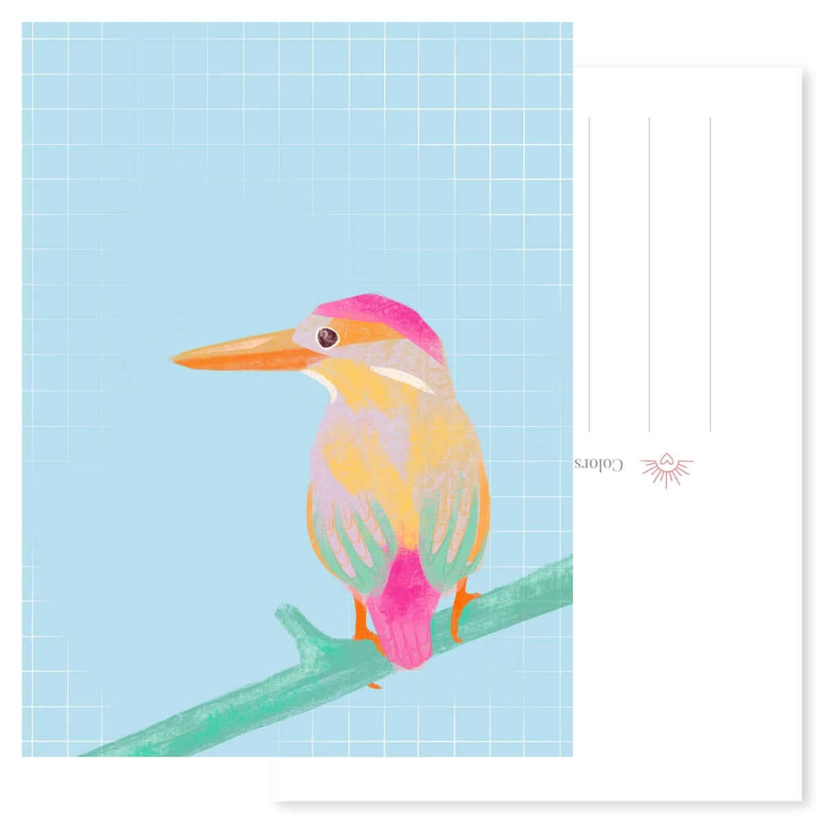 Ansichtkaart IJsvogel | Vogel Kunstkaart | Bijzondere Ansichtkaart om te Versturen