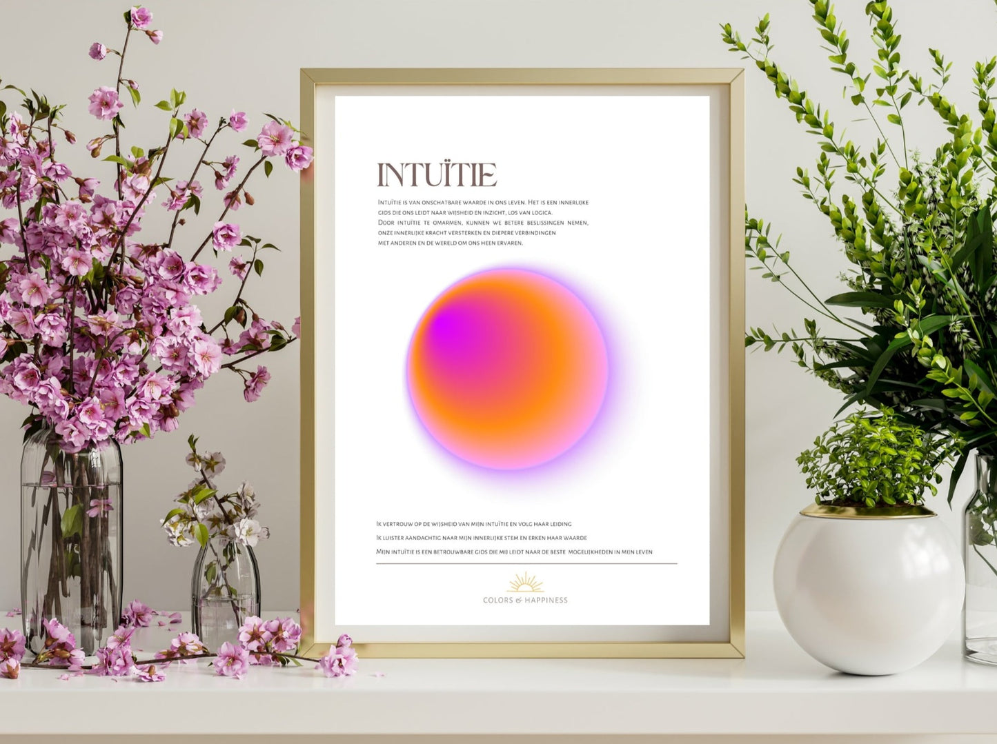 Stijlvolle poster met als thema intuïtie, digitale download voor een bewuster leven
