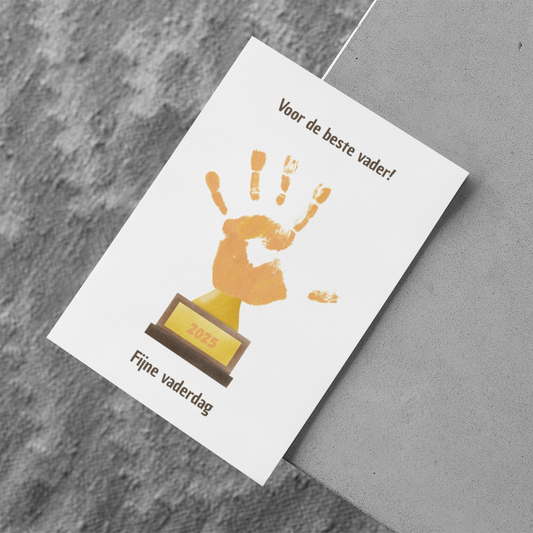 beste vader beker, knutsel cadeau vaderdag handafdruk gepersonaliseerd