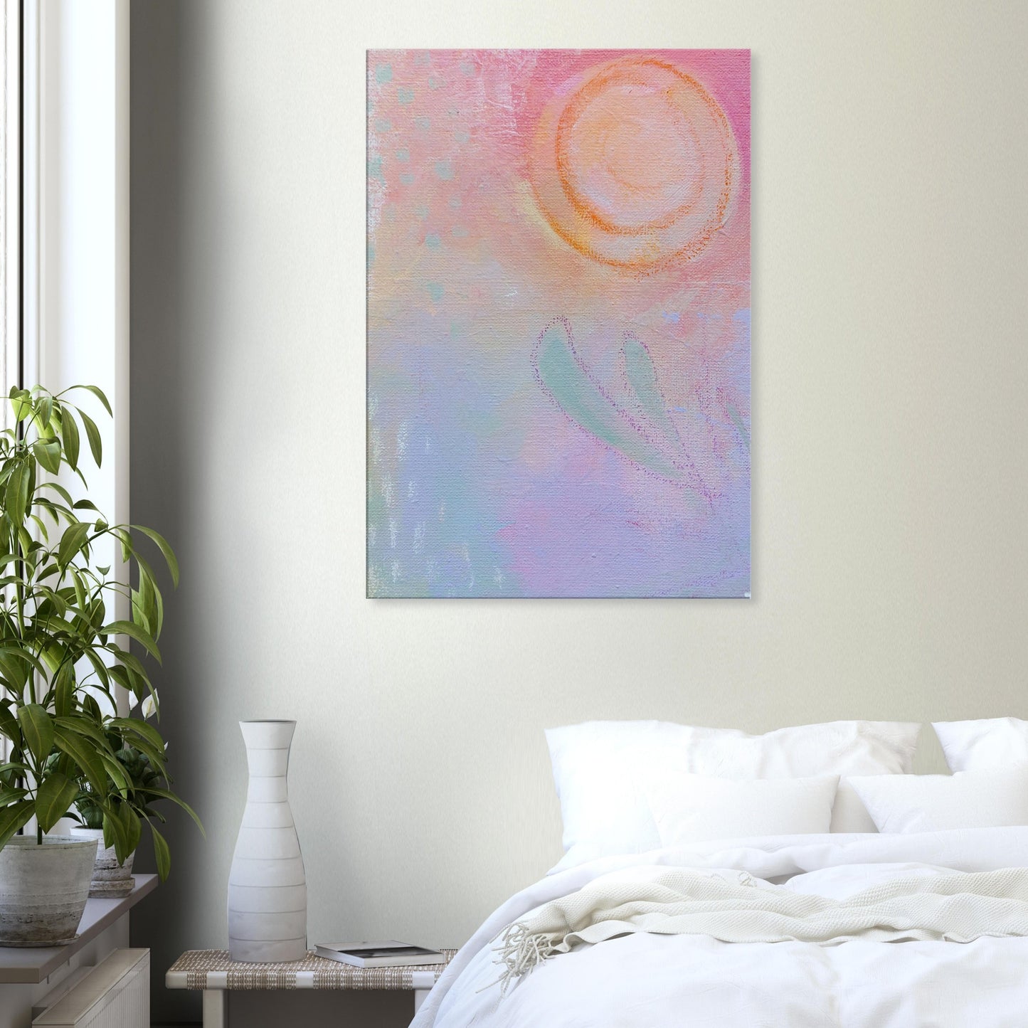 Abstract schilderij "Flow" kleurrijk en zonnig