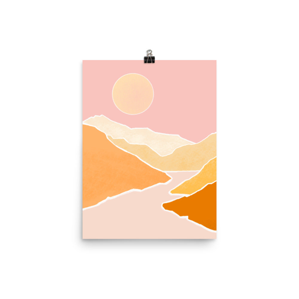 Poster met zomers berglandschap