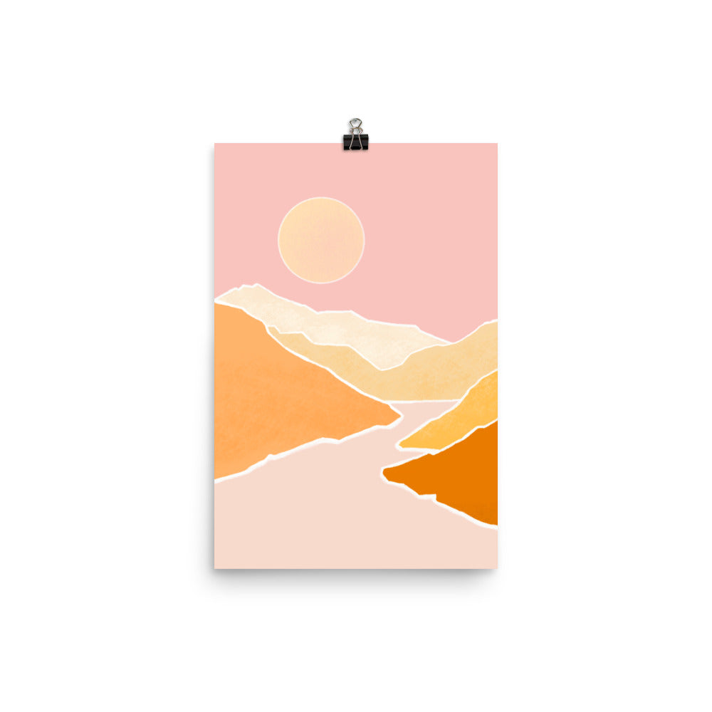 Poster met zomers berglandschap