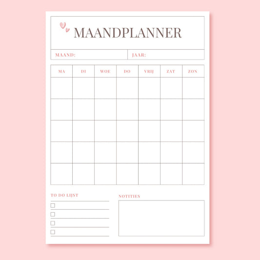 maandplanner digitale download met to do