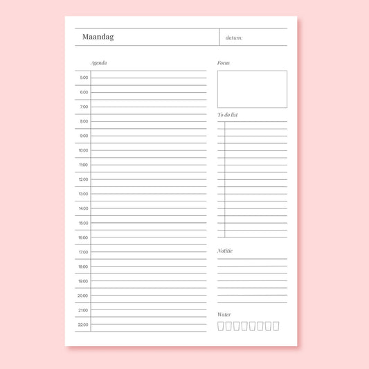 planner per dag digitale download rust en overzicht