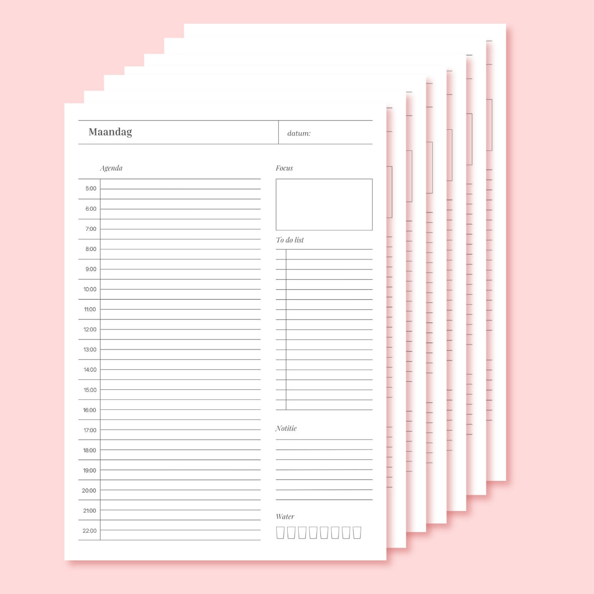planner per dag digitale download rust en overzicht 7 dagen